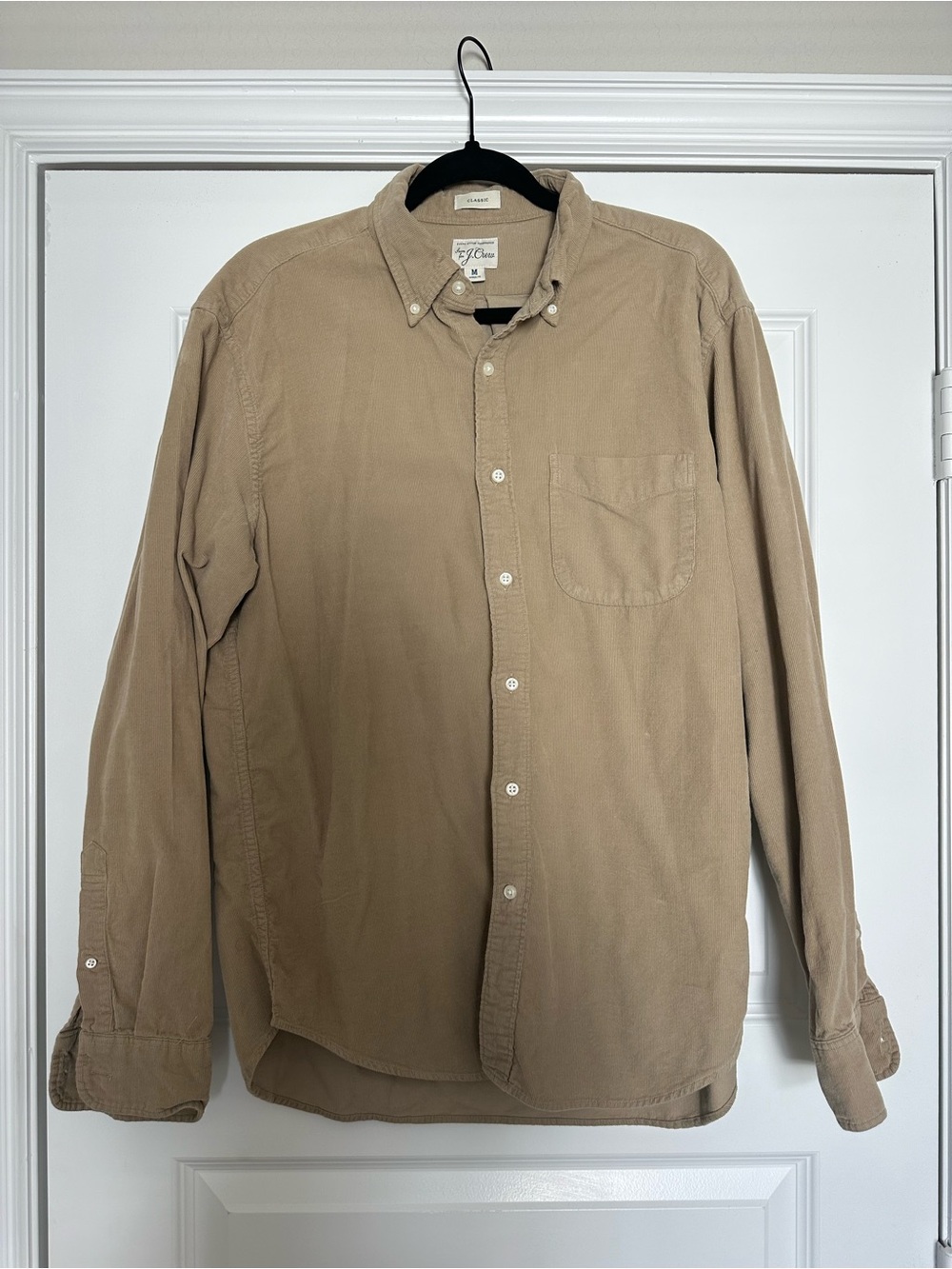 Classic Button-Down Long-Sleeve Shirt — Tan